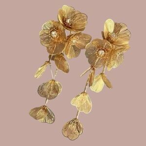 Elegant Statement Floral Drop Earrings